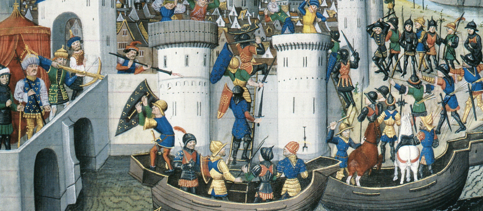 Toma de Constantinopla por los cruzados en 1204 (miniatura del siglo xv)