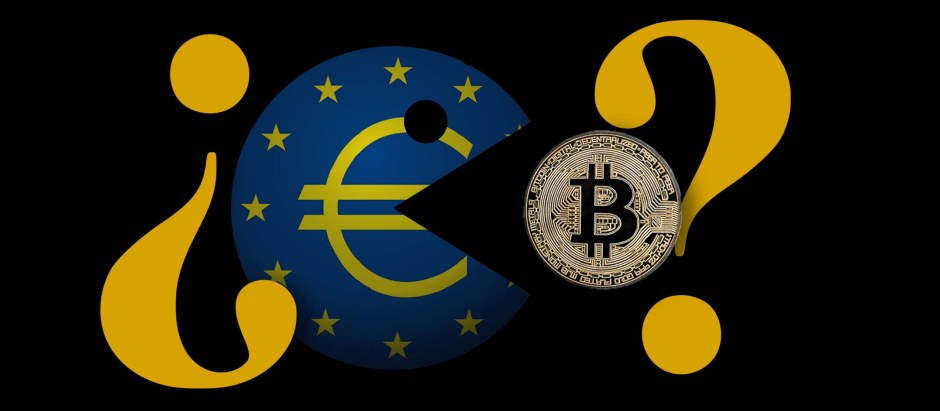 El euro digital, a diferencia de las criptomonedas como Bitcoin, está respaldado por bancos