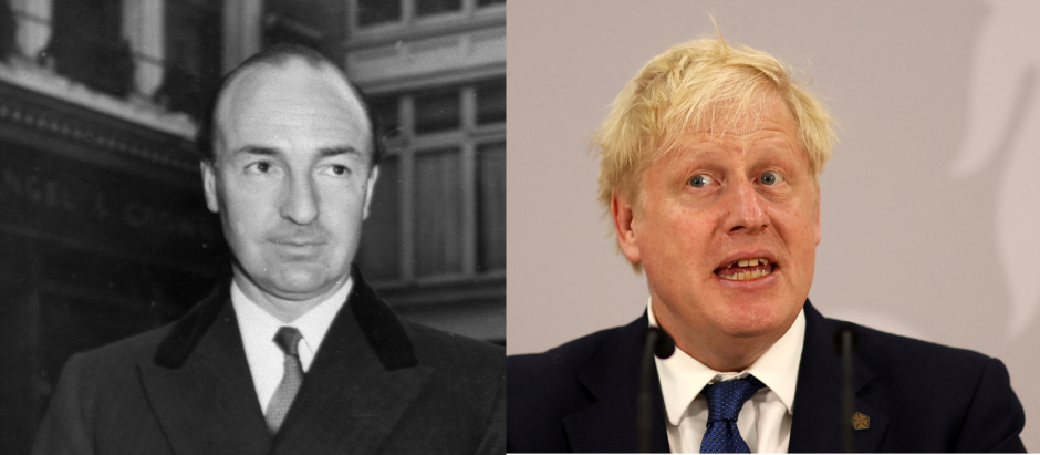 John Profumo ex secretario de Estado de Defensa y Boris Johnson ex primer ministro británico