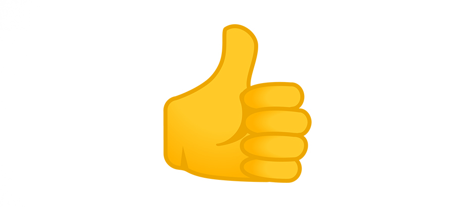 Emoji de un pulgar hacia arriba