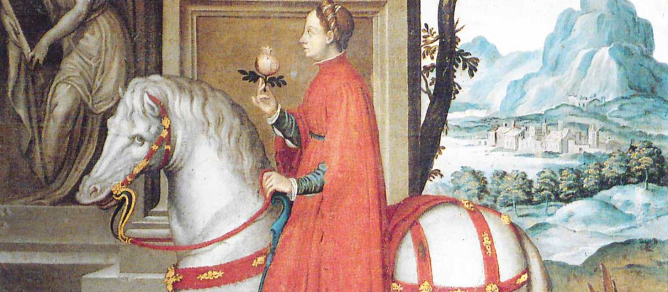 Matilde de Canossa a caballo, pintura de Paolo Farinati