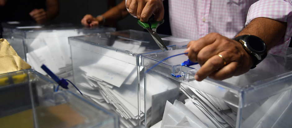 Imagen del recuento del voto CERA en Palma de Mallorca