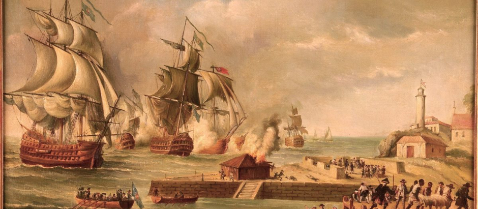 Ataque británico en Bocachica. Defensa de Cartagena de Indias por Blas de Lezo. De Luis Fernández Gordillo