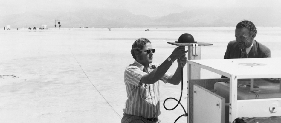 Prueba de un transmisor para el sistema 621B en White Sands Missile Range, Nuevo México, en 1972