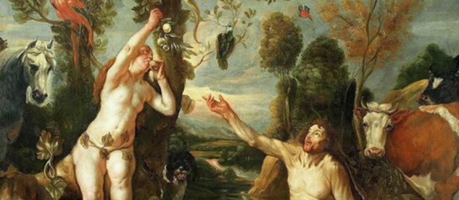Pintura de Adán y Eva