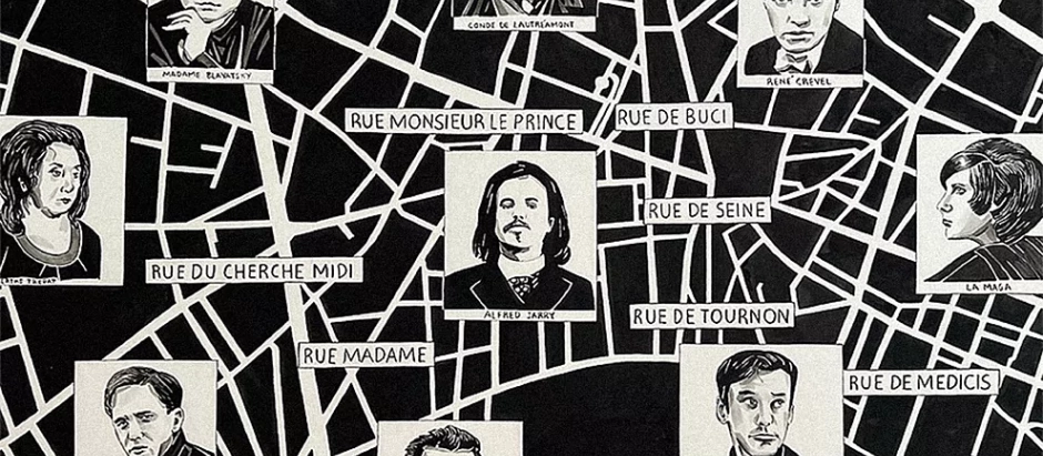 El mapa de París de Fernando Bryce en homenaje a 'Rayuela' de Cortázar.GALERÍA MARLBOROUGH