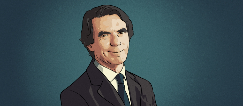 Ilustración del expresidente del Gobierno, José María Aznar