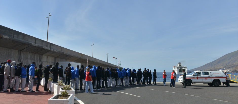 Inmigrantes llegado a la isla de El Hierro el pasado 11 de septiembre