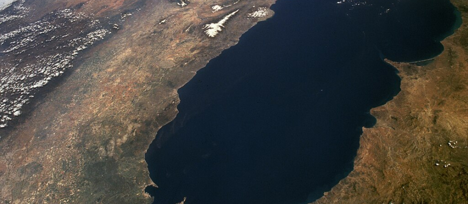 Vista satelital del Estrecho de Gibraltar