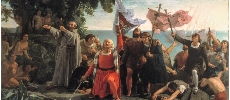 'Primer desembarco de Cristóbal Colón en América', de Dióscoro Teófilo Puebla y Tolín