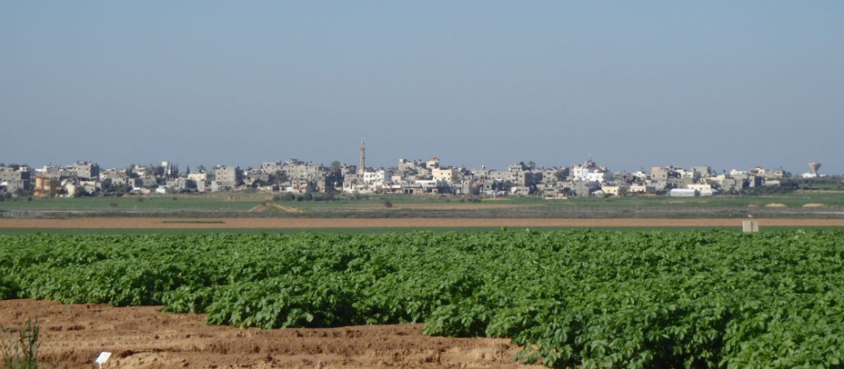 La vista de gaza desde el Otef