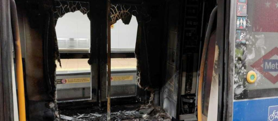 Así quedó el vagón de Metro de Madrid tras la explosión