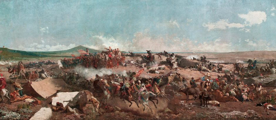 Óleo sobre lienzo de la batalla de Tetuán, obra de María Fortuny