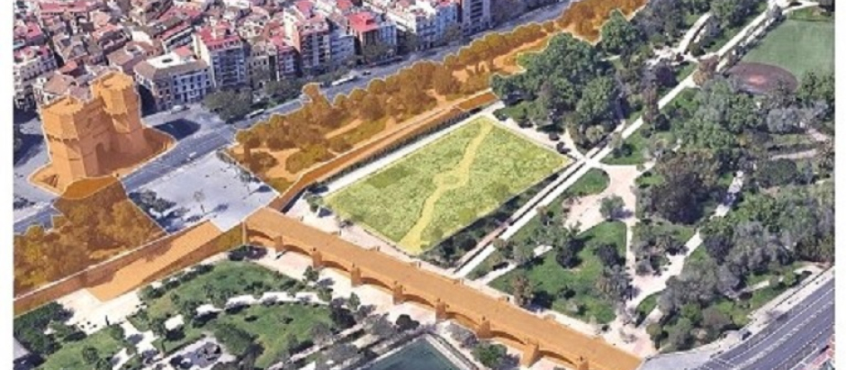 Remodelación del Jardín del Turia a la altura de las Torres de Serranos