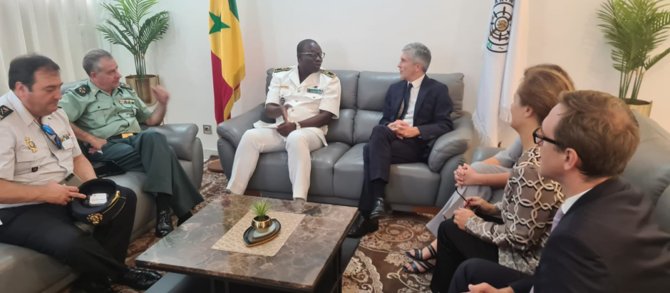 Marlaska en su reunión con los dirigentes policiales de Senegal