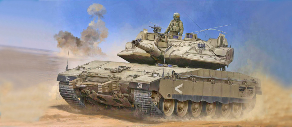 Tanque de guerra israelí del modelo Merkava