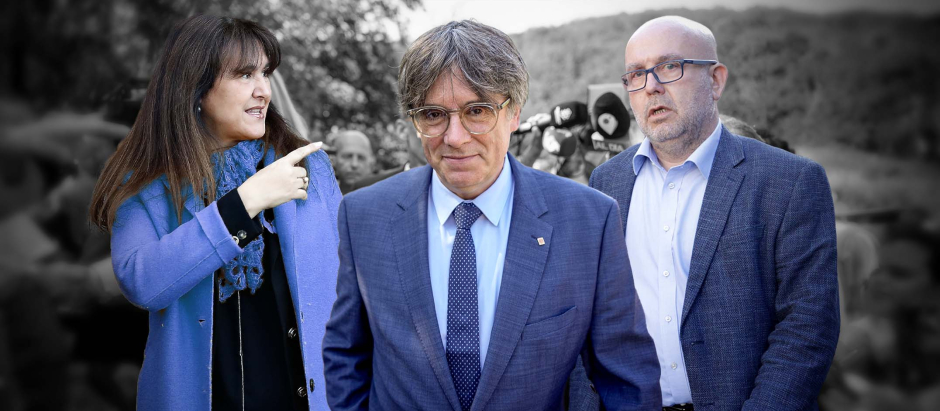 Laura Borrás, Carles Puigdemont y Gonzalo Boye