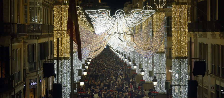 Alumbrado navideño de la calle Larios de Málaga en 2022