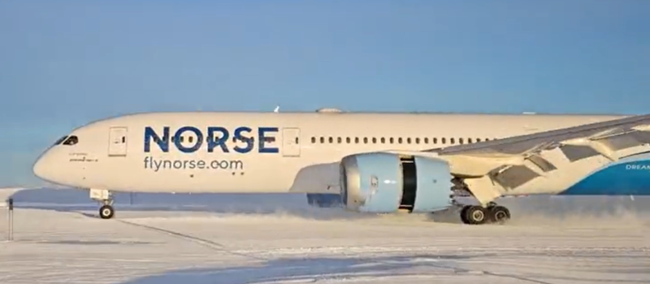 El Boeing 747 Dreamliner de Norse Airways aterriza en la Antártida el pasado jueves