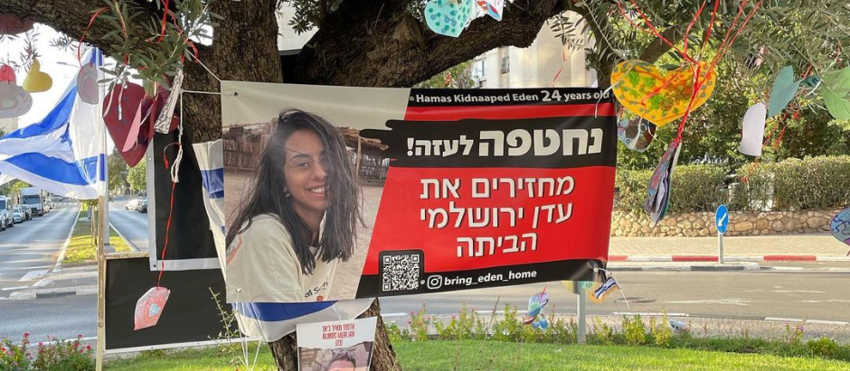 Fotografía del cartel de secuestrada de Eden Yerushalmi
