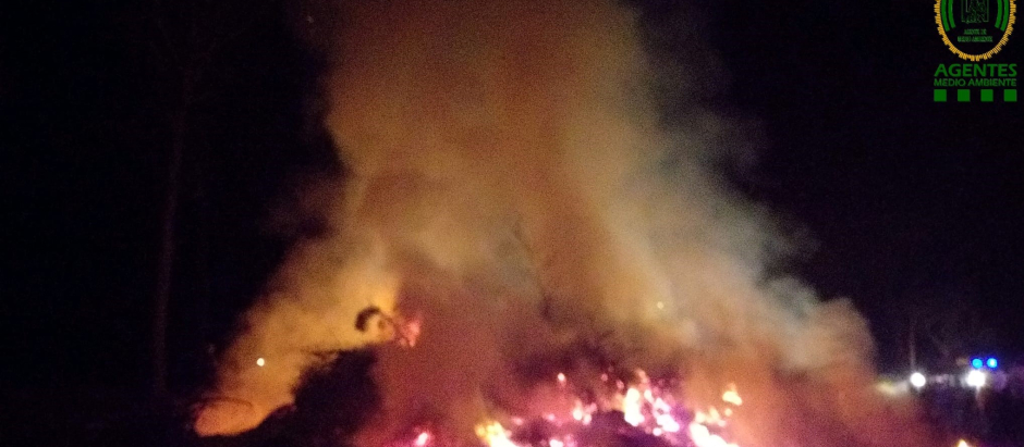Incendio en Siente Fincas, Sierra Morena(Córdoba)