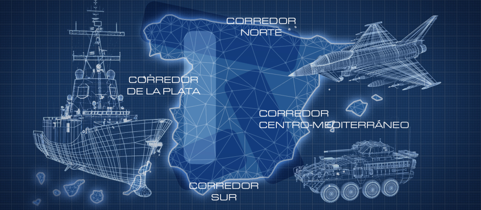 Los tres corredores estratégicos de la defensa española