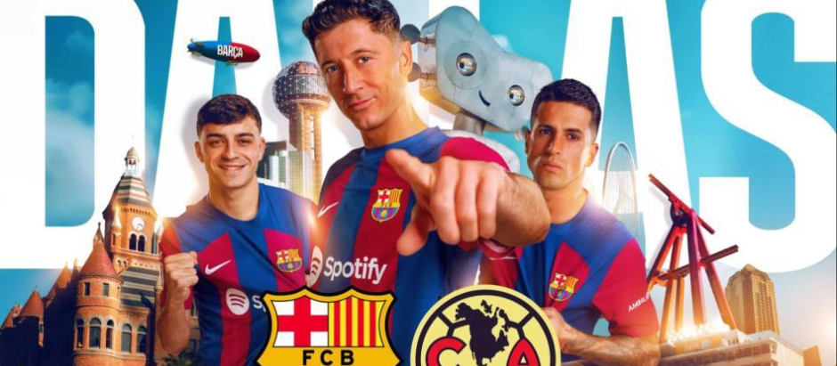 Cartel promocional de la gira del Barça
