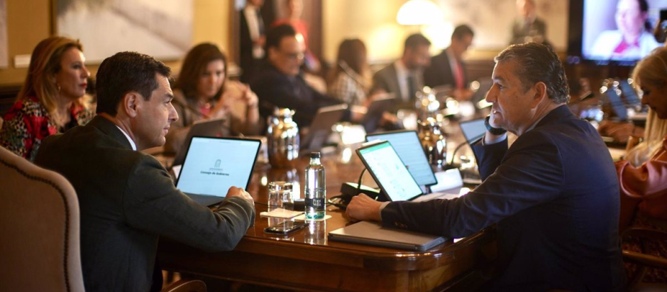 Reunión del Consejo de Gobierno andaluz presidida por el presidente de la Junta, Juanma Moreno