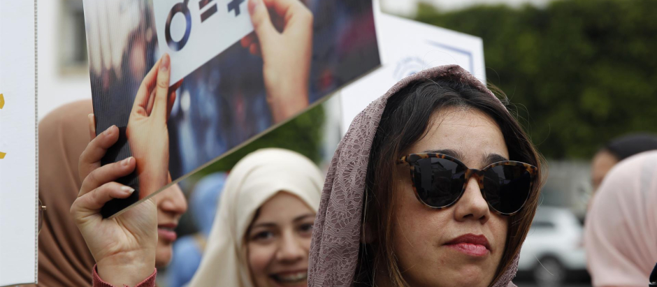 Mujeres marroquíes se manifiestan en Rabat por el día de la mujer, el pasado mes de marzo