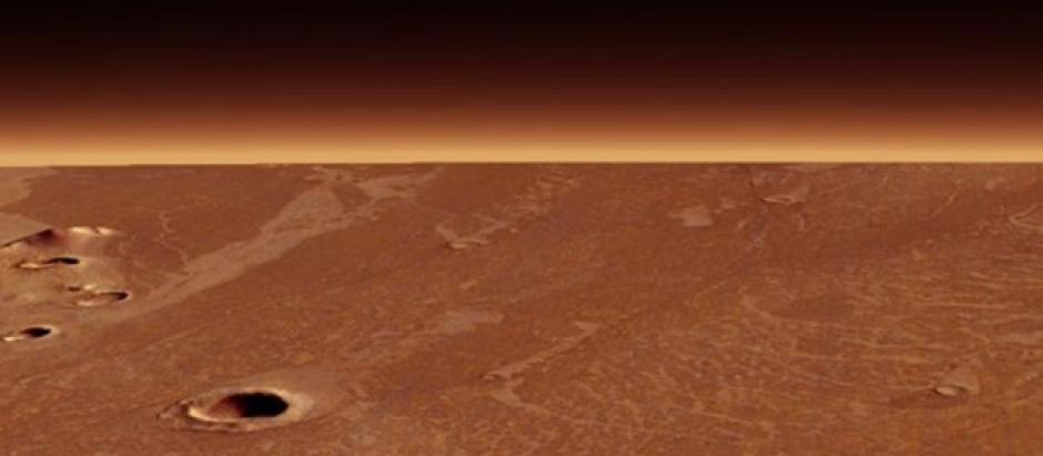 Imagen tomada por el orbitador Mars Express de uno de los flujos