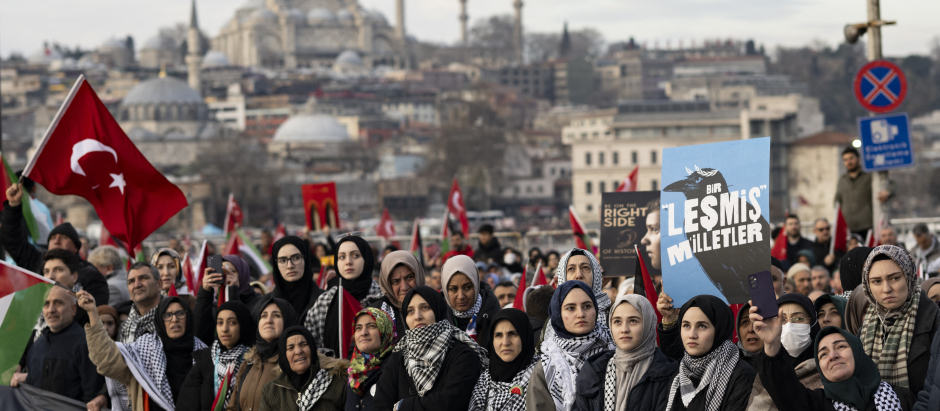 Manifestación propalestina en Estambul