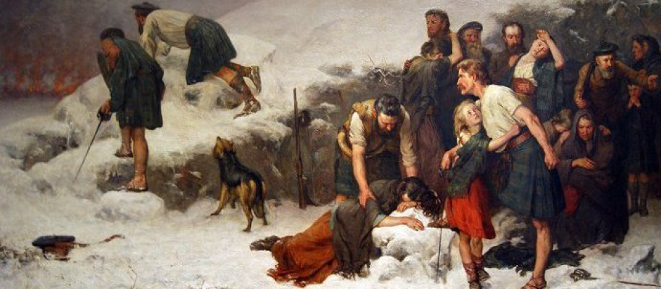 La masacre de Glencoe, pintura de James Hamilton