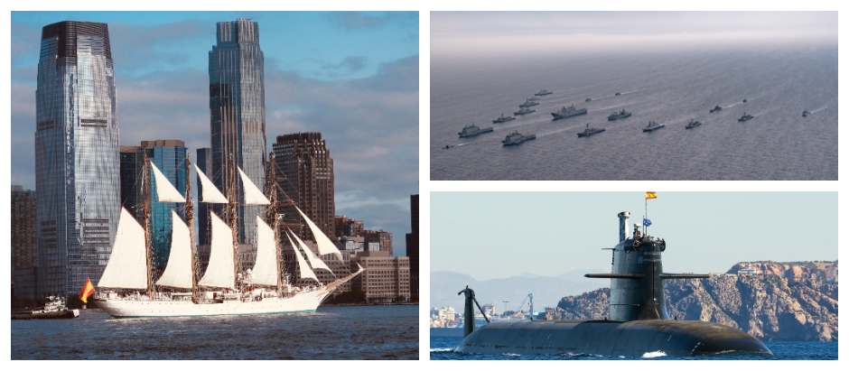 Tres de las llamativas imágenes del calendario de la Armada española 2004