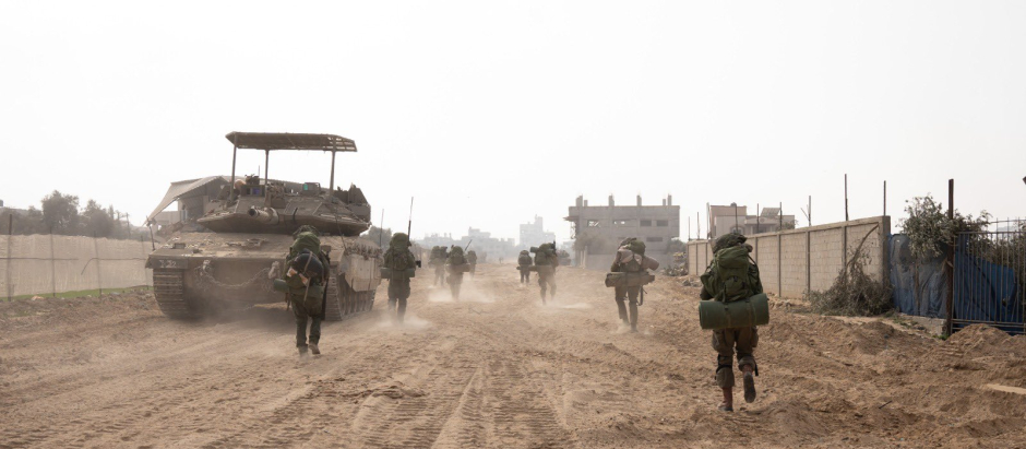 Soldados israelíes de las FDI, en la Franja de Gaza
