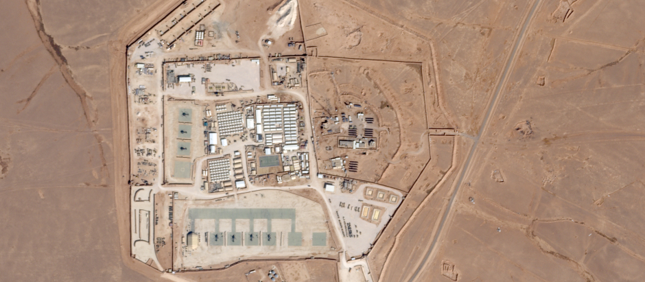 Vista de la base, conocida como Torre 22, que es operada por tropas estadounidenses en Jordania