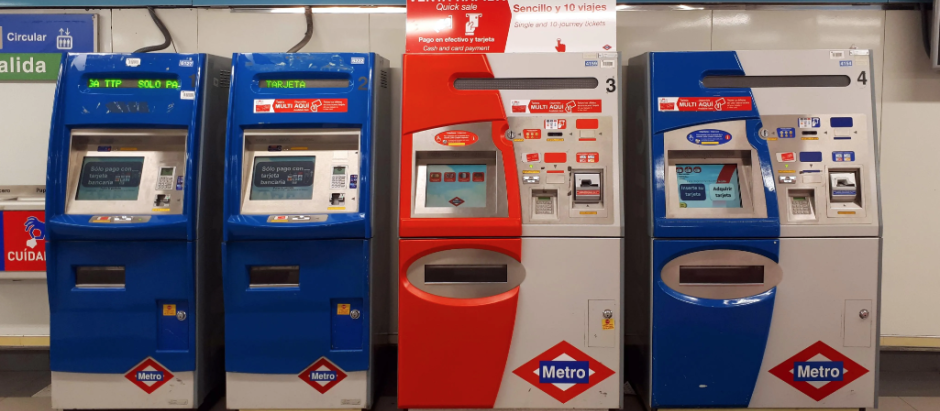 las máquinas expendedoras de billetes de Metro de Madrid