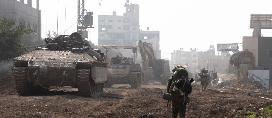 Soldados israelíes en la Franja de Gaza