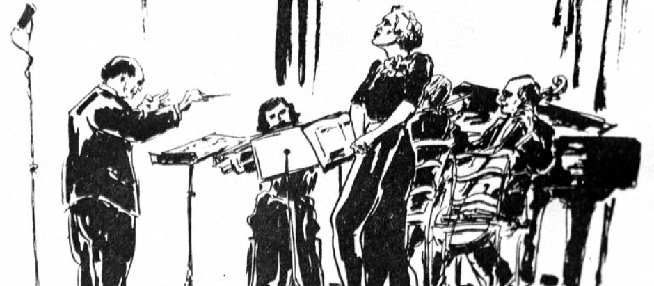 Arnold Schönberg, en una ilustración que recoge un recital suyo de noviembre de 1940