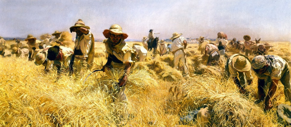 "La siega: la recolección", obra realizada en 1895 de Gonzalo de Bilbao, pintor impresionista sevillano