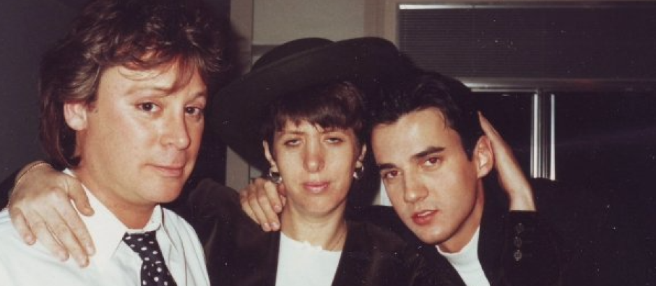Eric Carmen, a la izquierda, junto a Diane Warren y Tommy Page en 1991
