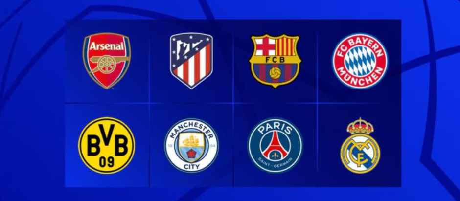 Los ocho equipos clasificados para los cuartos de final de la Champions League