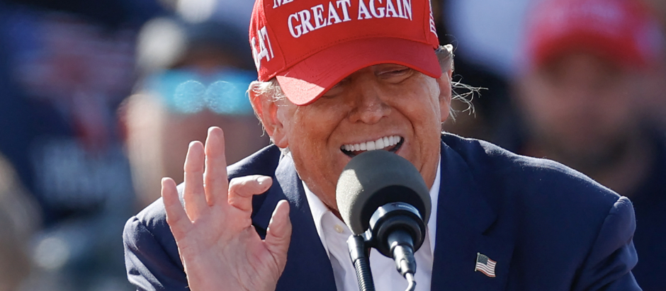 Donald Trump durante un acto de campaña en Ohio