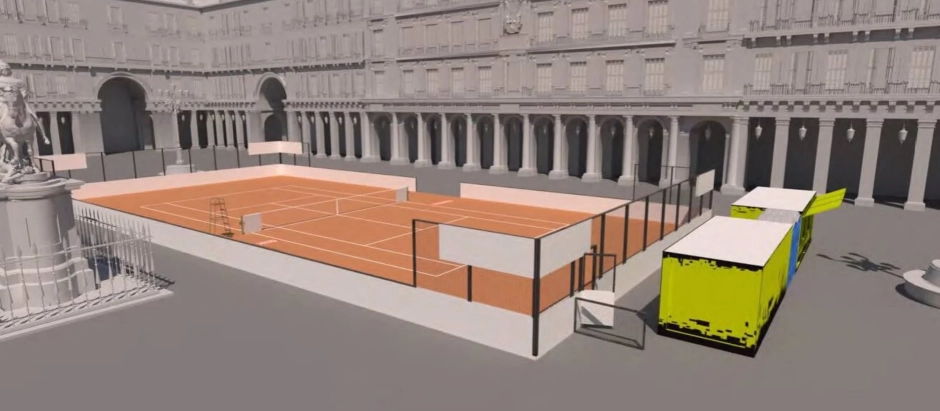 Pista de tenis en la Plaza Mayor