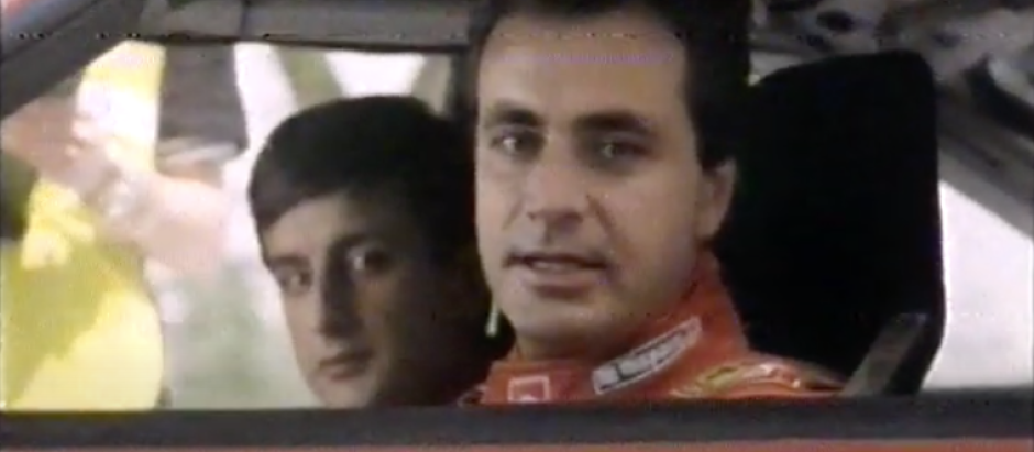 Carlos Sainz y su copiloto Luis Moya en 1991