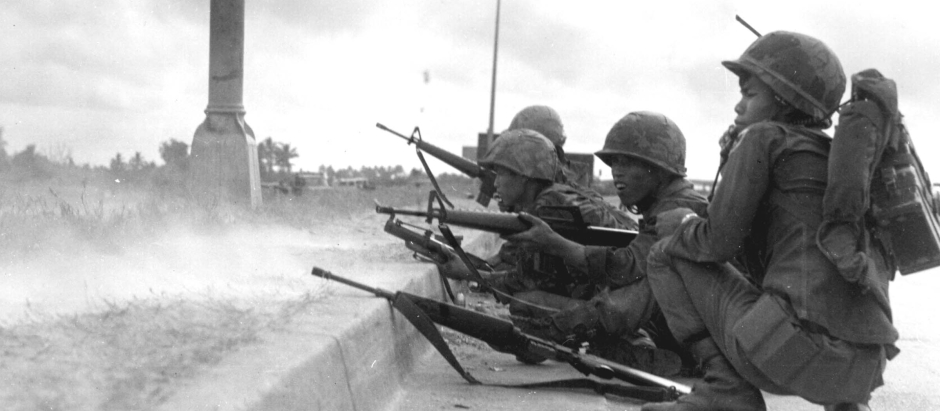 Soldados del ERVN durante la ofensiva del Tet, 1968