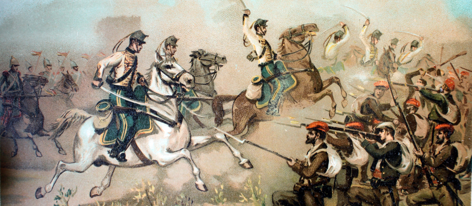 Carga de caballería, en la acción de Piedrabuena