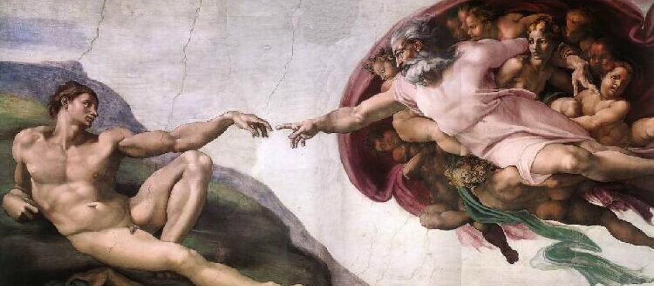 La creación de Adán por Michelangelo Buonarroti