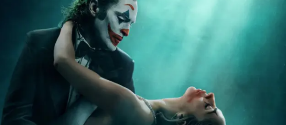 Detalle del póster de 'Joker: Folie à deux' con Joaquin Phoenix y Lady Gaga