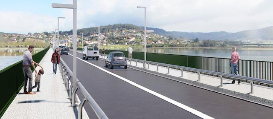 Recreación virtual de cómo quedará el puente de Pontedeume tras la reforma