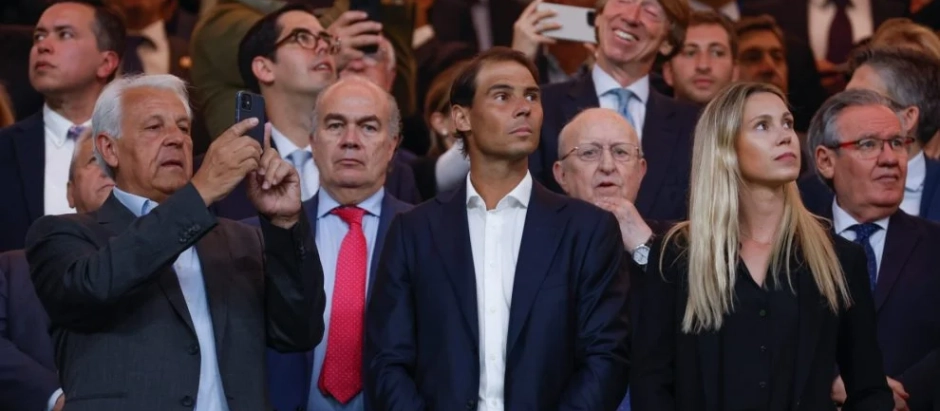 Rafa Nadal acudió al palco del Bernabéu junto a su familia para ver El Clásico